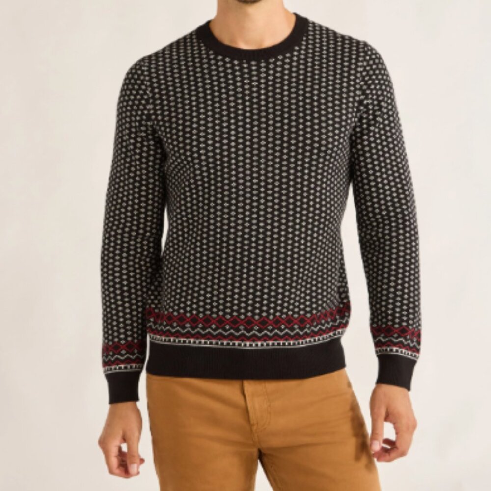 Free Assembly Men's Nordic Stitch Crewneck Sweater Size Medium